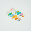 Exquisite 100% Handmade Floral & Dotted Press-On Nails - Reusable Custom Nail Art Kit